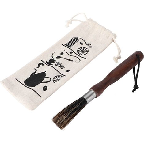 法语标题：Brosse de nettoyage pour moulin à café - Accessoire pour broyeur à grains, poudre et machine à moudre (Noir, 1 pièce) (1/5)