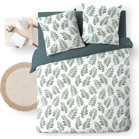 Parure de Lit 100% Coton – Housse de Couette et Taie d’Oreiller – Fermeture Pressions Discrètes – Aqualis – Certifiée Oeko-TEX - 260x240cm