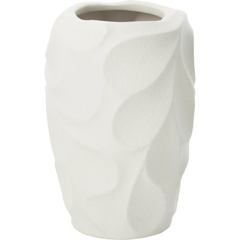 Vase Design en Argile "Mirena" 32cm Blanc (1/2)