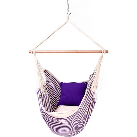 PROLOISIRS Toile de hamac chaise suspendue avec bois d'écartement - marin