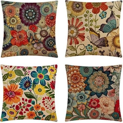 Set mit 4 Outdoor-Kissenbezügen – wasserdicht mit Polyurethan-Beschichtung – 45x45 cm – für Sofa und Gartenstuhl