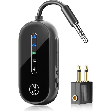 Adaptador Bluetooth - Receptor Y Transmisor 2 En 1 - Pantalla LCD - Modo Automático - Micrófono HD Para Manos Libres - 8 H De Autonomía - Plug And Play Para Coche Tv Avión Gimnasio (1/5)