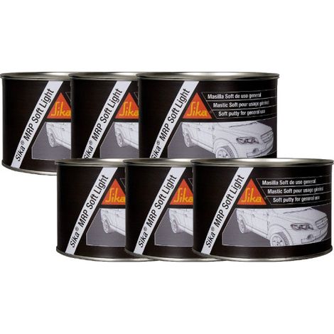 Juego de 6 compuestos de relleno y acabado - SIKA MRP Soft Light - Amarillo claro - 1,68kg