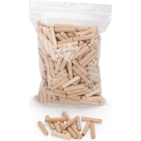 400 Stück Holzdübel 8 mm x 40 mm – massiver Buchenholzdübel ideal für Holzfräser – passend für Bohrschablone/Bohranleitung (1/4)