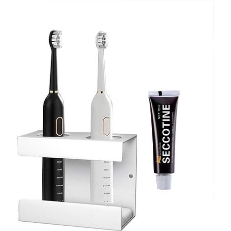 1 Support Brosse à Dents Électrique, 2 Trous, Acier Inoxydable, Terre de Diatomée, Salle de Bain