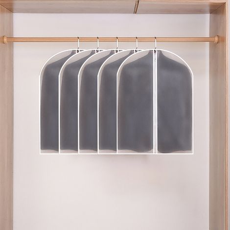 Beyamis Sacs de rangement suspendus en PEVA transparent épais avec fermeture éclair, pour vêtements, manteaux, costumes et sacs. Dimensions : 60 x 80 cm (lot de 5). (1/5)