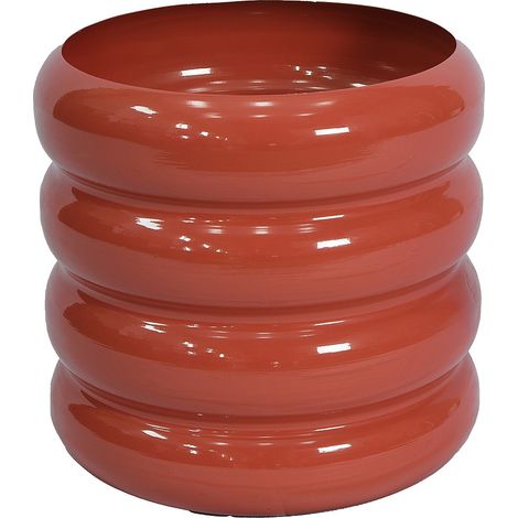 Cache-pot en métal - D. 32 x H. 30 cm - Terracotta - LUMOZA (1/2)