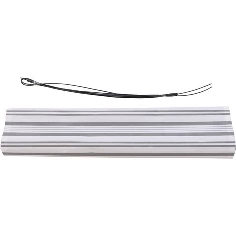 Volant für elektrische Vollkassetten-Markise T124, 5x3m ausfahrbarer Volant Polyester grau-weiß (1/5)