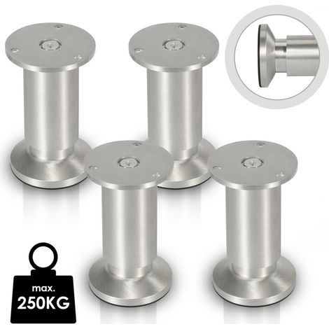 Piedistallo per mobili 4X Piedini per mobili Gambe per armadi letto regolabile in alluminio-150 mm (1/5)