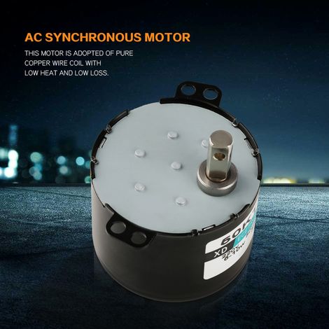 Moteur synchrone miniature 220V AC, couple élevé faible vitesse 15tr/min, sens horaire/antihoraire, 1 pièce, usage industriel (1/2)