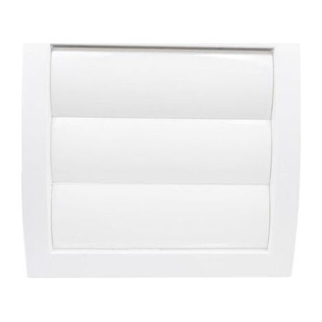 1 grille de ventilation (blanche) avec ouverture de Ø 150 mm, avec volet mobile, persienne et clapet anti-retour. Fabriquée en plastique ABS. (1/5)