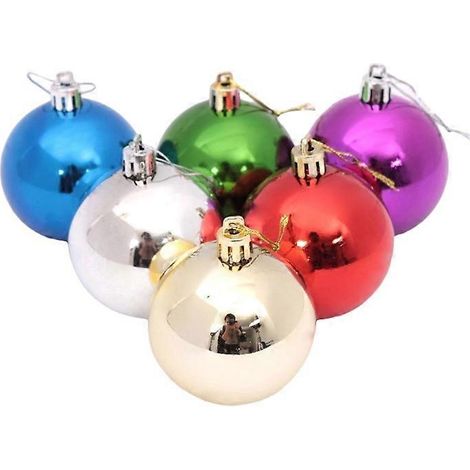 Ensemble de 36 décorations de Noël colorées : boules à paillettes assorties, pendentifs, décorations à suspendre pour sapin de Noël, décorations de fêtes, cadeaux de mariage et de Noël.-4.00X4.00X4.00 (1/3)