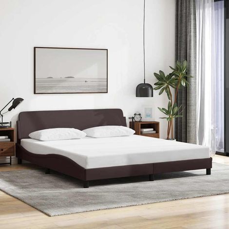 Bettgestell "Dover" Dunkelbraun 160x200 cm Stoff (1/5)