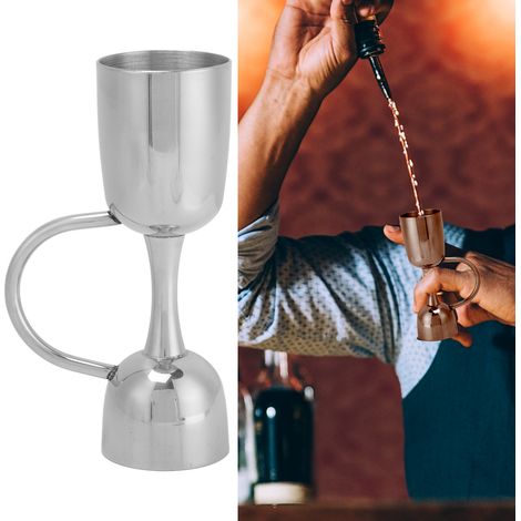 Doseur en acier inoxydable à double poignée, outil de mesure du vin, outil de barman, dispositif de distribution (1/5)