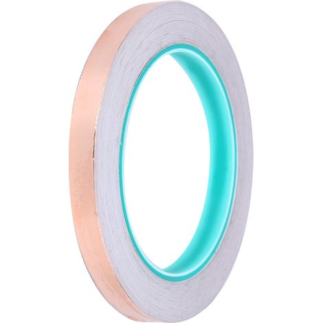 Ruban adhésif double face en feuille de cuivre conductrice pour blindage électromagnétique 10 mm x 20 m