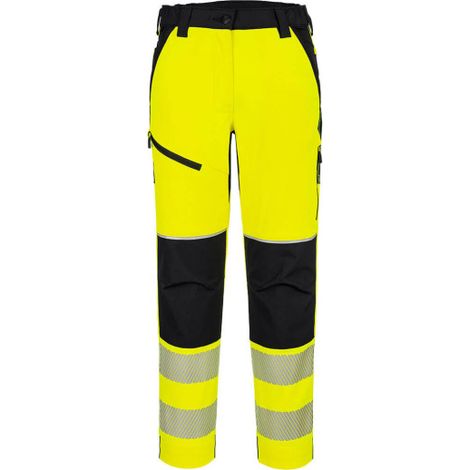 Pantalones elásticos PW3 de alta visibilidad para mujer T141 XL Amarillo/Negro (1/2)