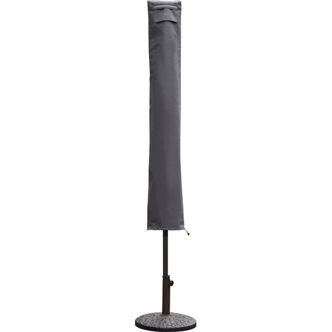 Sekey Sonnenschirm-Schutzhülle, Ampelschirm Schutzhülle Abdeckhauben 600D Oxford, Grau, 136 cm x 23,5/27 cm