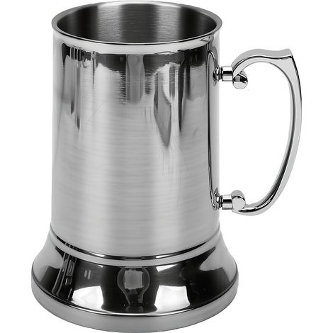 Boccale da birra a doppio strato in acciaio inox da 550 ml per preparare cocktail, ideale per bar e famiglie. (1/5)