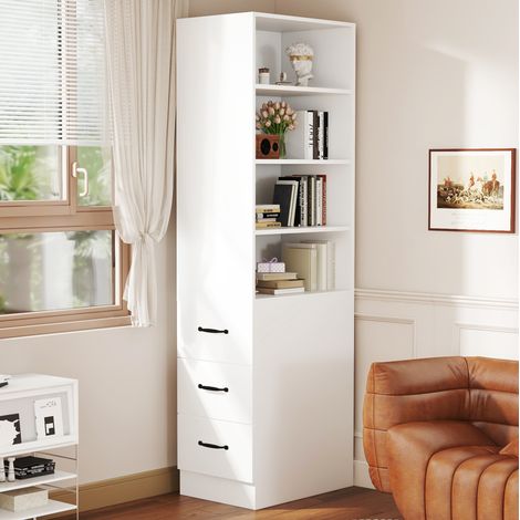 Mueble estantería estrecha con cajones 60x38x180 cm OKMYHOME (1/5)