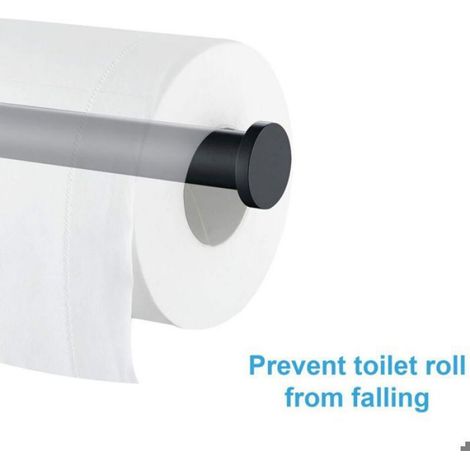 Porte-papier toilette noir mat, acier inoxydable, pince à papier toilette ronde moderne, fixation murale, porte-papier toilette de (1/5)