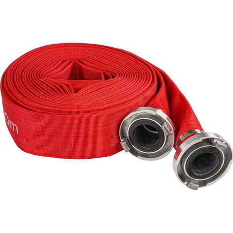Tuyau d'incendie plat 2" – 20 m – 8 bar – Raccords rapides pour fosses septiques et eaux usées – Résistant aux températures extrêmes – Powermat (1/4)