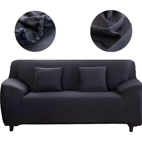 Housse de canapé 2 places 145-185cm élastique – Tissu polyester antidérapant – Protection contre taches et poils d'animaux – Lavable en machine (1/5)