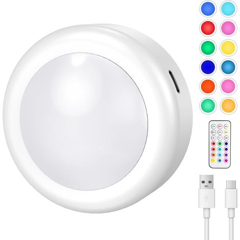 Wireless Remote Control LED Wall Spotlight Closet Lamp Rechargeable LED Lamp, Wireless LED Lamp, Cabinet Lights, Adjustable Brightness, Night Light for Staircase Mirror, Kitchen Showcases, Cabinet (1/5)