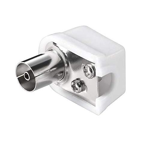 spinotto tv 9,5mm per cavo coassiale antenna bianco femmina piatto a pipa (1/2)
