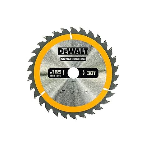 DeWalt DT1935-QZ Lama Sega Circolare 165x20mm 30T Legno Chiodato