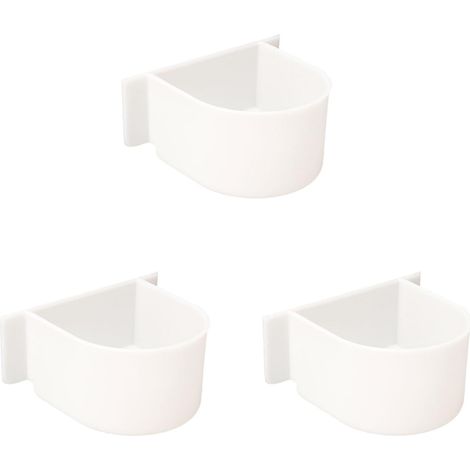 Set di mangiatoie per uccelli, composto da 3 mangiatoie/abbeveratoi in plastica a forma di U, adatti per gabbie per uccelli e pappagalli. (1/5)