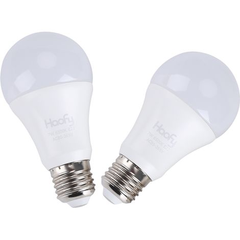 Confezione da 2 lampadine a sensore crepuscolare da 7W – LED intelligenti – fotosensore integrato – utilizzo automatico interno/esterno – attacco E26/E27 – luce bianca fredda – classe energetica A+