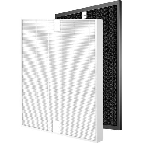 Filtres de rechange pour purificateur d'air (HEPA et charbon actif) compatibles avec les modèles Electrolux EAP150/EAC203/EAC215/EAC103/EAC003. Kit de filtres HEPA et charbon actif. (1/4)