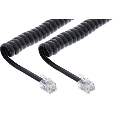 1 Câble téléphonique 2 m Connecteur RJ-10 Noir Pour téléphone système