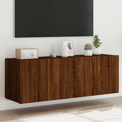 TV-Wandschränke mit LED-Leuchten 2 Stk. Braun Eichen-Optik