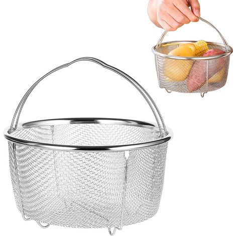 Panier à Vapeur de Légumes, Panier Autocuiseur Panier Vapeur en Acier Inoxydable Panier à Passoire en Maille Cuiseur Vapeur pour la Cuisson des Légumes et des Aliments (20CM) (1/5)