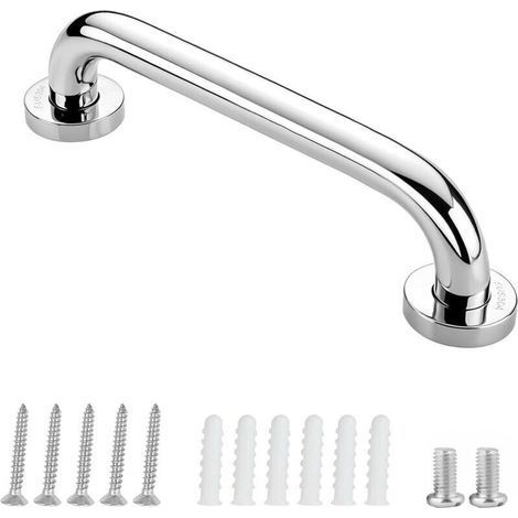 Grab Handles for Elderly, Stainless Steel Bathtub Handle Bathroom Wall Mounted Toilet Bathroom Anti-Slip Safety Handle (30cm 1pcs) (1/4)