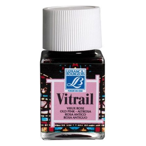Peinture vitrail - Lefranc Bourgeois - Vieux rose - Flacon de 50ml (1/2)