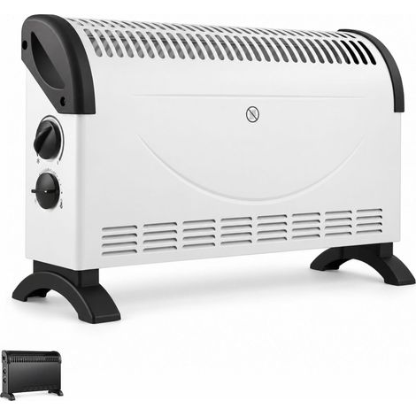 Stufa termoconvettore elettrico a basso consumo con 3 livelli di potenza (750W-1050W-1800W) mis. 52,5x17x32,5 cm - BIANCO (1/4)
