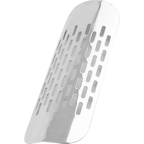 Pare-chaleur pour pot d'échappement de moto (rayures droites) (argent) (1/5)