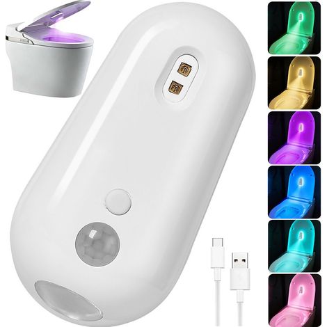 LED-Toilettenbeleuchtung mit Bewegungssensor – Intelligente Toilettenlampe mit UV-Sterilisation – WC-Nachtlicht in 6 Farben – 2-in-1-Toiletten-Nachtlicht – LED-Toilette (1/5)