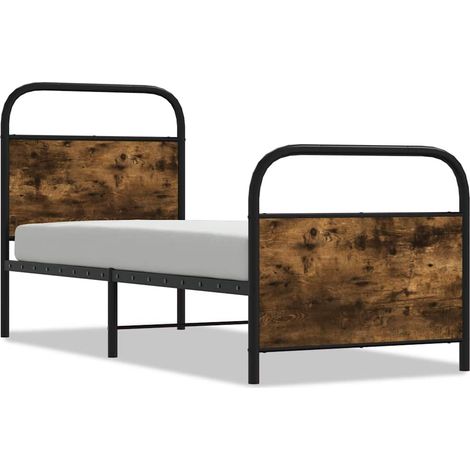 Maison Exclusive - Bettgestell ohne Matratze 80x200 cm Räuchereic (1/5)