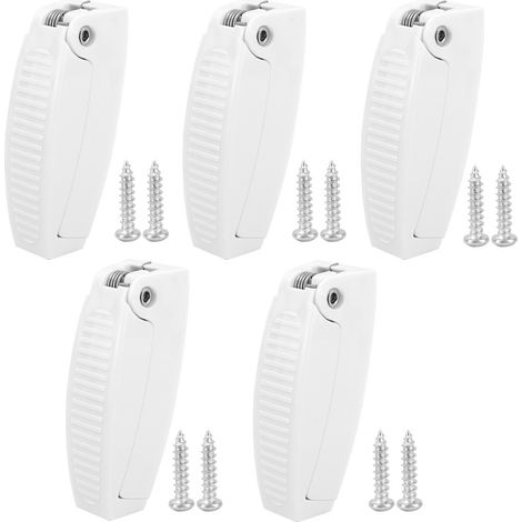 CCYKXA Motorhome Door Lock Clip-on Latches, Door Stoppers, Window Latches, Plastic Support Latches - for Motorhomes, Caravans, Trailers, Travel Luggage, 5 Door Stoppers, Blinds