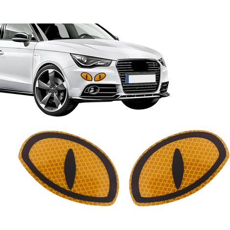 CCYKXA Reflective Car Stickers – Reflective Sticker for Night Driving Round and Waterproof Eyes – for Cars, Bumpers, Windows, Laptops, Walls (1/5)