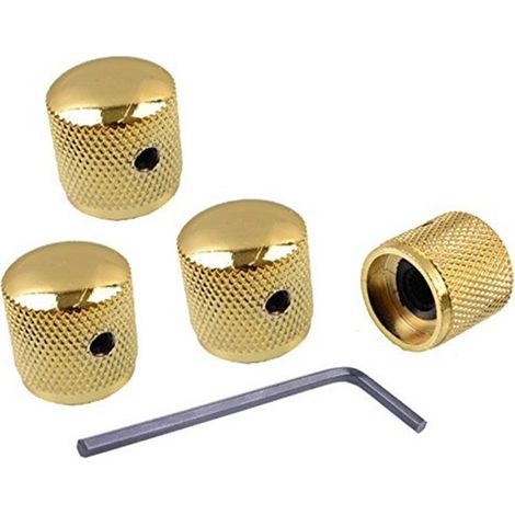 Knob - Barrel - 6 mm - Pour Potentiomètre Guitarre Bass Telecaster - Volume Tone - Noir - 4 Pièces (1/5)