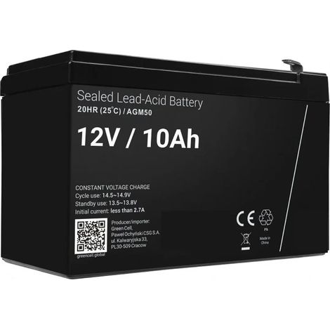 Batterie 12V 10Ah - 4.74mm - 151 x 98 x 94 mm
