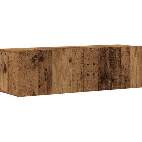 vidaXL Set Mobile TV 3 pz Montato a Parete Legno Antico in Truciolato (1/5)