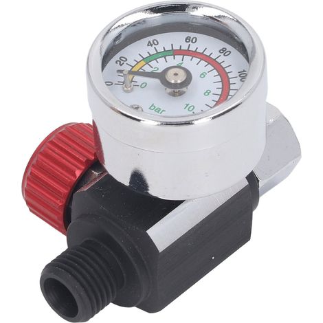 Régulateur de pression d'air pour pistolet à peinture en alliage d'aluminium réglage précis valve 1/4in NPT (1/5)