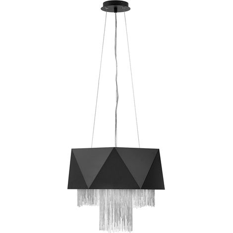 Suspension à 6 lumières Elstead Zuma, noir satiné, argent, E27 (1/3)