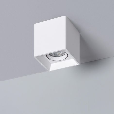 Applique da Soffitto Quadrata Bianco con Lampadina GU10 Space  6000K Bianco Freddo