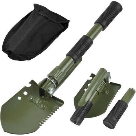 Multi-Function Camping Shovel, High Grade Military Steel Folding Shovel with Carrying Bag for Outdoor Camping Survival (1/4)
